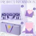 Ctosree 2 Sets Mother's Day Mom Flower Gift Box with 18'' x 7.7'' x 2.7'' Empty MOM Letter Shaped Box Gift Bags Greeting Cards for Mother's Day Birthday Flower and Arrangements(Purple)