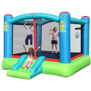 Action Air Bounce House, Outdoor Inflatable Bouncer with Blower, Large Jumping Area Bouncy Castle for Kids, 12.17 ft x 9.5 ft x 6.92 ft