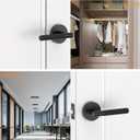 Amerdeco 3 Pack Matte Black Passage Door Handles,Heavy Duty Non-Locking Door Lever for Hall, Closet,Office Area, Shopping Malls AM0016