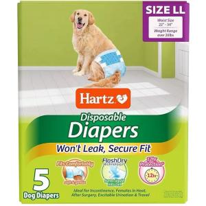 Hartz Comfitables Disposable Dog Diapers, Size XL 5 count, Comfortable & Secure Fit, Easy to Put On, Super Absorbent Male and Female Diaper