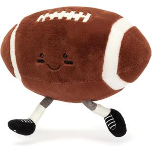 7 inch Rugby Stuffed Sports Balls Toy,with feet Creative Football Doll Fun Cute Plush Doll Toy Plush Stuffed Spherical Soft Toys Sports Throw Pillow CushionKids Gift (Rugby) (Coffee Color)
