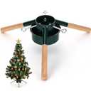 Sliner Christmas Tree Stand Christmas Tree Base Holder Stand for 8ft Tree Christmas Tree Decorations Fits up to 4.3" Less Real and Artificial Tree Base Stand for Xmas Tree up to 120 Lbs(Green)