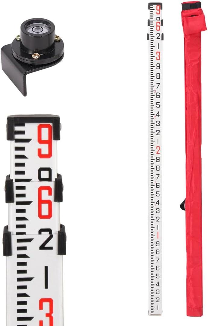 Aluminum Grade Rod - 10ths, With Carrying Case and Rod level (9 Foot)