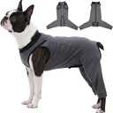 Purpose-Built Dog Surgery Recovery Suit with Rear Leg Sleeve to Stop Licking, Professional Dog Pants to Prevent Licking, TPLO Surgery Recovery Essentials for Dogs, ACL Knee Wound Protection, Gray L