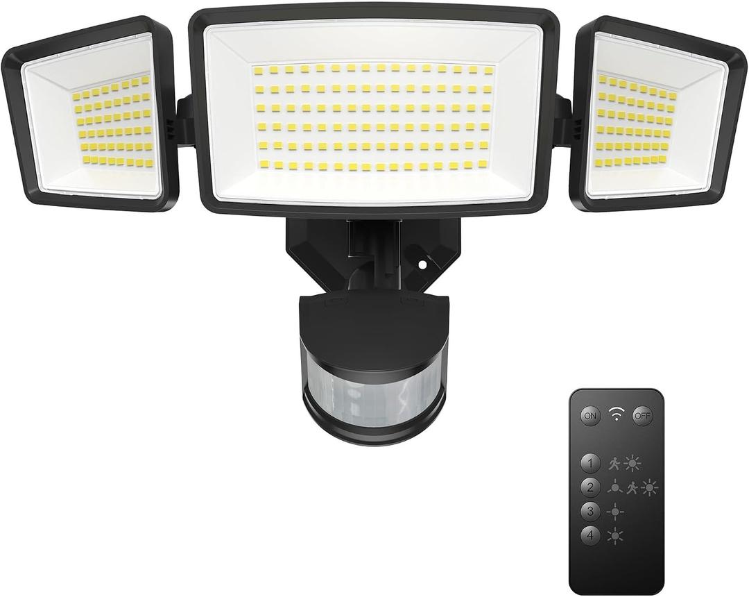 TECKNET Flood Motion Sensor Outdoor Lights, 4200LM 150LEDS Lights Outdoor with 4 Modes, IP66 Waterproof, Ideal for Garage, Patio, Yard