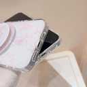 Designed for iPhone 14 Pro Magnetic Case, Cute Pink Bow Painted for Women Girls, Soft TPU Edge PC Back Protective Shockproof Phone Case