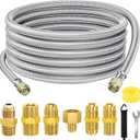 24 FT Propane Hose Extension-High Pressure Braided Gas Line Hose Propane Conversion Kit for BBQ Grill, Fire Pit, Heater (24FT)
