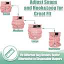 wegreeco Washable Female Dog Diapers Highly Absorbent Reusable Diapers for Dog in Heat Dog Period, 3 Pack (Large (Large (15"-17" Waist), Champagne Colour)