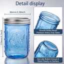 WELLIFE 6-Pack Mason Jars 16 oz with Lids Blue Wide Mouth Glass Mason Jars, Airtight Leak-Proof Canning Jars for Food Storage, Fermenting, Pickling, Freezing, and Crafts
