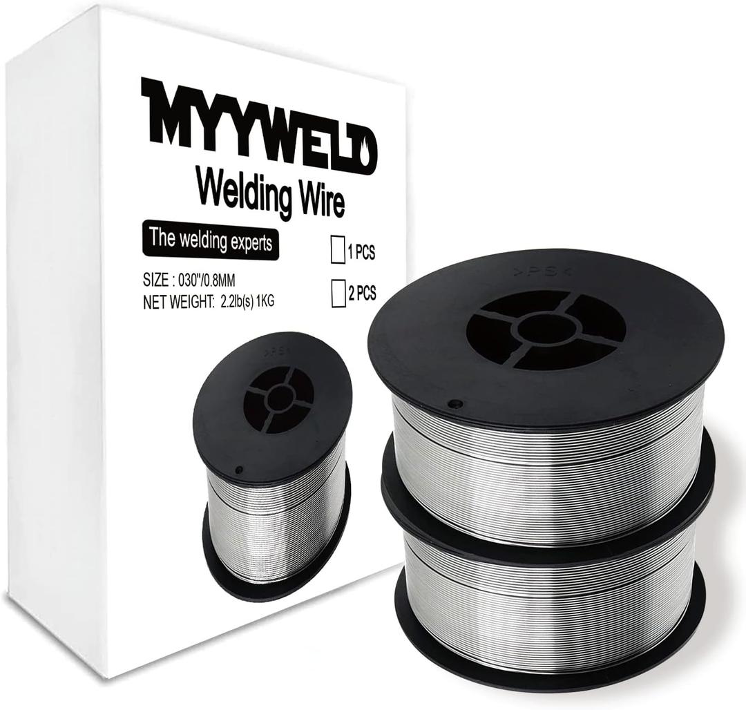 Flux Core Wire, Mig welding Gasless, Mild Steel E71TGS.030-Diameter, 4-Pound Spool (0.030" 2LB*2)