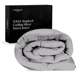 Miracle Made Breathable All-Season Duvet Insert Comforter, Silver-Infused Cotton Fabric  Hypoallergenic, Pet Hair Resistant, Cooling Bedding  Fits King/CaliKing Bed Cover, Stone