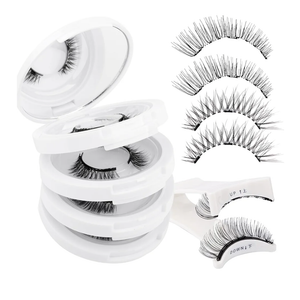Magnetic Eyelashes with Applicator Natural Look: 4 Pairs, Reusable Magnetic Lashes, No Glue & Liner Needed, CX0125, 079+B01