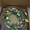 J'FLORU Spring Wreaths for Front Door 22 Inch Artificial Summer Wreath Daisy and Lavender Wreath with Wildflowers for Home Wall Farmhouse Springtime Easter Holiday Party (Multicolor)