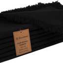 Cloth Dinner Napkins 100% Cotton Set of 6 - Soft Durable Reusable Table Napkins - for Dining Weddings Parties Holidays Easter and Everyday Use - Large 20x20 Inch Cloth Napkins Black