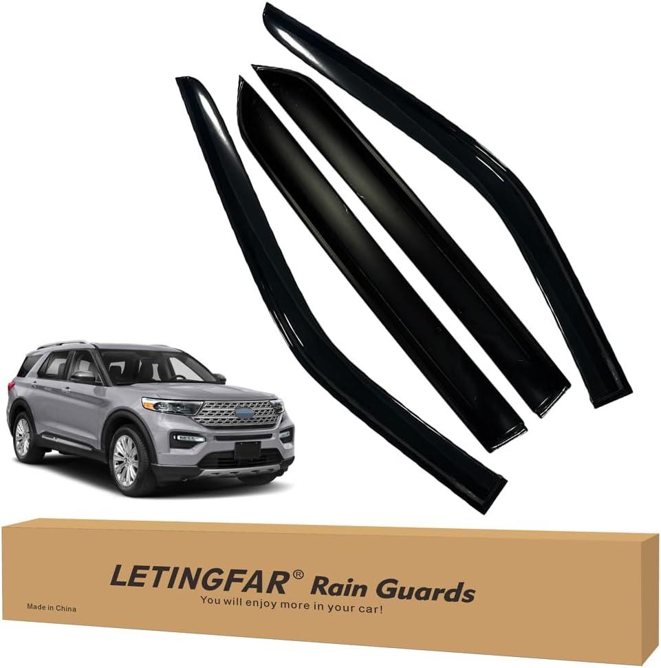 Tape-on Rain Guards for 2020-2024 Explorer AccessoriesSide Vent Visors Shades Window Deflectors for Explorer
