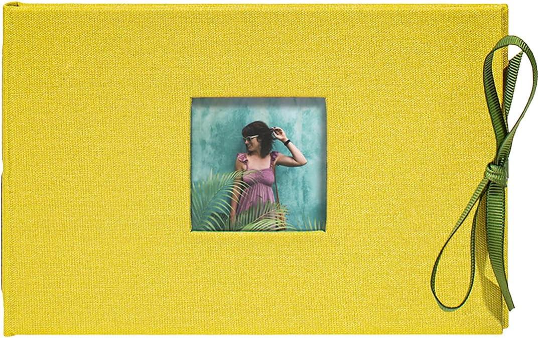 Kolo Noci Small 4x6 Photo Album, Holds 24 Photos, Ideal for Weddings and Baby Books, Chartreuse