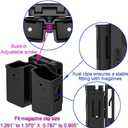 Universal Double Magazine Pouch - Dual Stack Mag Holster with Adjustable Retention for Glock, Sig Sauer, S&W, Beretta, Browning, Taurus, H&K, Springfield, Ruger Pistol Mags