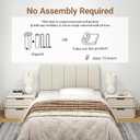 Twin Size Headboard Only-No Assembly, Upholstered Headboard Twin Size Linen Fabric Modern Style Headboards Extra-Thick, Beige