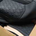 Leather Car Seat Covers,Breathable and Waterproof Napa Leather Automotive Seat Cover,Universal Interior for Cars,Sedans,SUVs,Vans,Trucks(Front Seat,Black,N3)