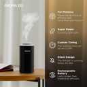 waterless DiffuserScent Aroma Fragrance Air Machine, Rechargeable Essential Oil Diffuser,car Diffuser air freshener500sq.ft CoverageAromatherapy Diffuser for Rooms and Hotels (Black)