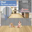 Reinforced 120 Inch Extra Large Baby Gate for Doorway, 33 Inch Tall Retractable Baby Gates Extra Wide, 10 Ft Mesh Gates for Kids and Pets, Outdoor Retractable Gate for dogs with Reinforced Strip, Gray