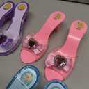 Girls Play Set! Princess Dress Up Shoes and Tiara (3 Pairs of Shoes + 1 Tiara) Role Play Collection Fashion Princess Shoe for Little Girls