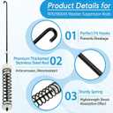 Upgraded W10780045 Washer Suspension Rods Kit for Amana Whirlpool Kenmore Washers, Replacement Suspension Rod Kit Fit for NTW4516FW3 RTW4516FW2 RTW4641BQ0 WTW4816FW2 WTW4800BQ1 NTW4605EW0
