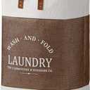Classic, Neutral Toned, Cotton Beige or Dark Brown Laundry Basket, Perfect for Bedrooms, Bathrooms, Dorm Rooms, will complement any decor (Classic Dark Brown)