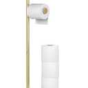 Day Moon Gold Toilet Paper Holder Free Standing Toilet Paper Holder with Storage - Toilet Paper Stand and Tissue Holder for Bathroom - Toilet Paper Holder with Shelf and Wipe Holder