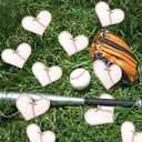 6 Pcs Valentine's Day Baseball Decorations Leather Heart Baseball Hanging Ornament Sports Gift for Valentines Sports Theme Party Baby Shower Birthday Favors Women Men