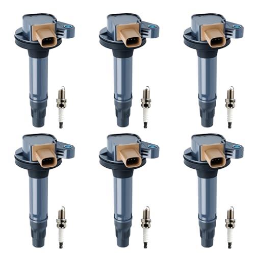 UF646 Ignition Coils and Spark Plugs Set Compatible with Compatible with Ford 2011-2015 F150, 2015-2017 Expedition, 2013-2017 Explorer, 2013-2015 Lincoln MKS MKT, Set of 6
