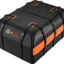 Car Rooftop Cargo Carrier Bag, 21 Cubic Feet 100% Waterproof Heavy Duty 840D Car Roof Bag for All Vehicle with/Without Racks - Anti-Slip Mat, 6 Door Hooks, Storage Bags, 2 Extra Straps, Luggage Lock