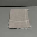 Square Small Bedside Tablecloth Cotton Linen Light Brown Lattice Dust-Proof Washable Table Cover Boho Farmhouse Table Cloth for Nightstand Kitchen Dining Tabletop Decoration 24 x 24 Inch