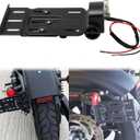 Motorcycle Rear Side License Plate Bracket Holder with LED Light Compatible with Harley Sportster 2004-Later XL883 XL883L XL1200 XL1200 (Black)