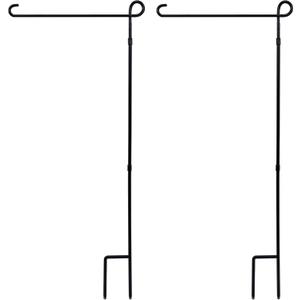 YEAHOME 2PC Garden Flag Stand Holder, Premium Yard Flag Holder Weather-Proof Metal Powder-Coated Flagpole for American Flag, Christmas Garden Flag, Winter Garden Flag, Outdoor Garden Decor Decoration (2PC, NO ACCESSORY)