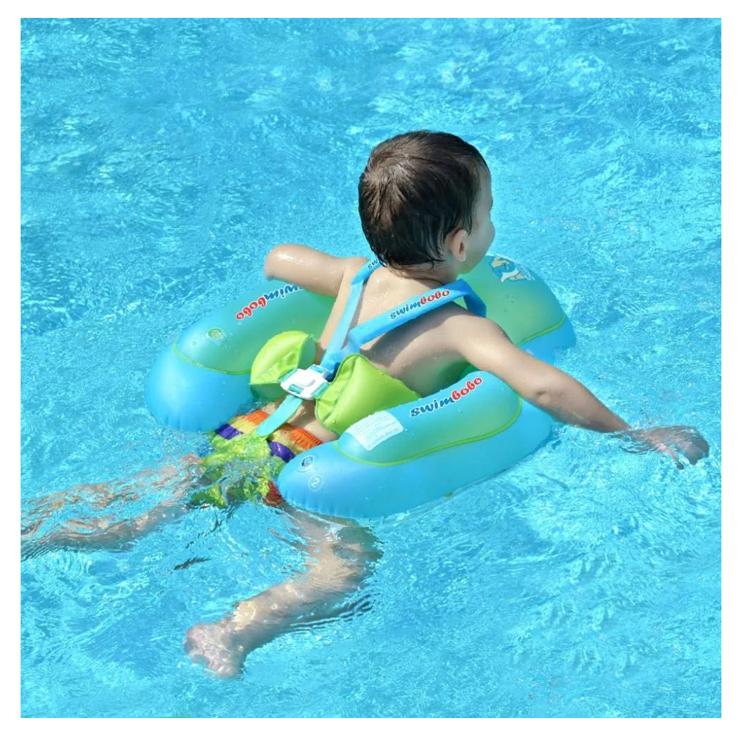 Swimbobo Baby Swimming Float Kids Inflatable Swim Ring with Safety Support Bottom Swimming Pool Accessories for 3-36 Months