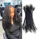 100% Real Human Hair 0.4cm Width 12 Inch Loc extensions Human Hair with Curly Ends 30 Strands Full Handmade Dreadlock Extensions Can be dyed and bleached for Men Women Kids