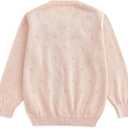 Curipeer Little Girls Cardigan Sweater Buttons Long Sleeve Toddler Knitted Jacket 2-8Y (Beige, S)