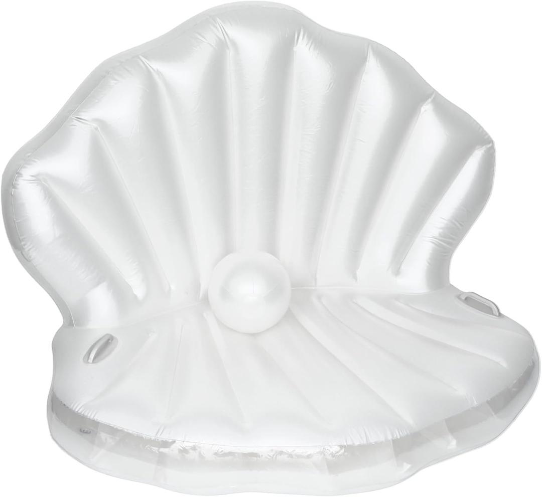 Inflatable Seashell Pool Float, Inflatable Shell Float with Pearl Ball Perfect for Children's Birthday Parties, Summer Beach Parties, Birthday Decor and Photo Prop, Equipped with Hand Pump