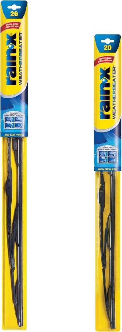 Rain-X 820249 WeatherBeater Wiper Blades, 26" and 20" Windshield Wipers (Pack of 2), Automotive Replacement Windshield Wiper Blades That Meet Or Exceed OEM Quality And Durability Standards (26" and 20")