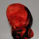 Black Red Highlight Long Wavy Wig with Curtain Bang 26 Inch Red Black Ombre Synthetic Heat Resistant with Dark Root Wig for Women Daily Party used.