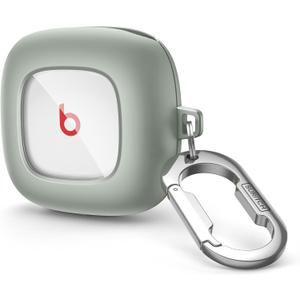 SURITCH Case Compatible with Beats Fit Pro Earbuds, Shock-Absorbing Protective TPU Shell for Beats Fit Pro Charging Case 2021 Earbuds Secure Locking System with Anti-Lost Keychain, Olive