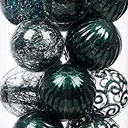 XmasExp 24ct Christmas Ball Ornaments Set -Large Clear Plastic Shatterproof Xmas Tree Ball Hanging Baubles Stuffed Delicate Glittering for Holiday Wedding Xmas Party Decoration (70mm/2.76",dark green)
