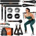 Pilates Bar Kit with Resistance Bands, 3-Section Multifunctional Yoga Pilates Bar with Metal Adjustment Buckle.Portable Pilates Equipment for Women & Men Full-Body Workouts at Home Gym