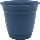 The HC Companies Eclipse Round Planter with Saucer - Outdoor & Indoor Plant Pot with Drainage Holes - Lightweight, UV-Resistant Plastic Pots for Plants, Flowers & Herbs (16" Slate Blue, Pack of 1)