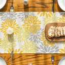 Artoid Mode Yellow Dahlia Floral Pinnata Summer Table Runner, Seasonal Spring Holiday Kitchen Dining Table Decoration for Home Party Decor 13x90 Inch