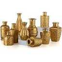 Small Gold Vase Set of 12, Glasseam Glass Vases for Centerpieces, Modern Round Vase for Flowers