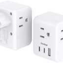 1 Pack Switzerland Travel Plug Adapter, Swiss Outlet Adapter with 3 Outlets 3 USB Charging Ports(2 USB C), Type J Power Adapter, Travel Essentials US to Switzerland, Rwanda, Liechtenstein