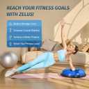 ZELUS 25in. Balance Ball | 660lb Inflatable Half Exercise Ball Wobble Board Balance Trainer w Nonslip Base | Half Yoga Ball Strength Training Equipment w 2 Bands, Pump, Extra Ball Included