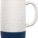 Ello Jane 18oz Ceramic Travel Mug with Handle, Splash-Resistant Slider Lid and Built-in Coaster, Perfect for Coffee and Tea, BPA Free, Dishwasher Safe, Holiday Gift Her Him, Midnight